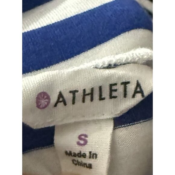 Athleta Skirt Women's S Blue White Stripe Fold Over Maxi Long Length Rayon Blend - Picture 3 of 8